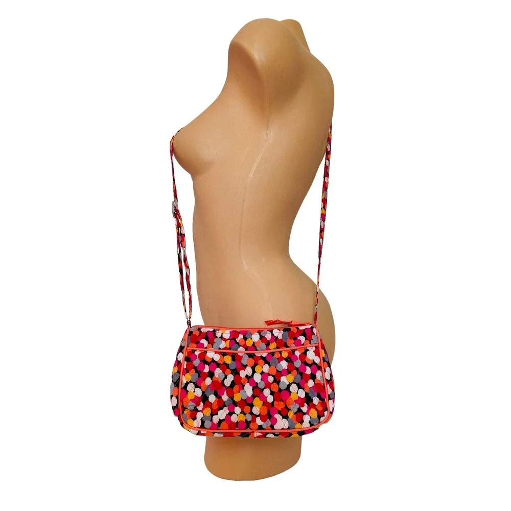 Vera Bradley Tutti Frutti Quilted Cotton Crossbody Bag Multicolor Polka‎ Dot